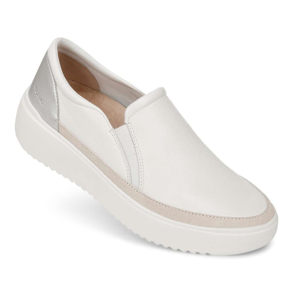 Kearny Platform Slip-On Sneaker - White Leather