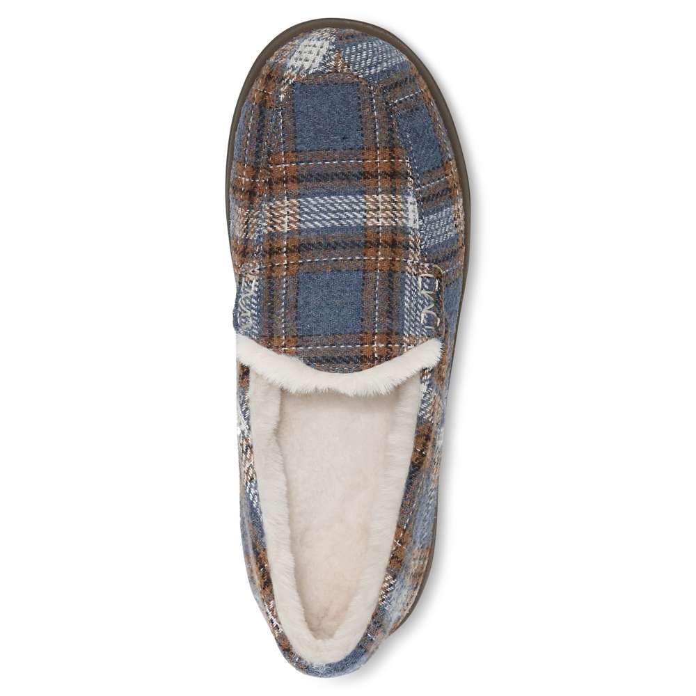 Lynez Slipper - Blue Plaid