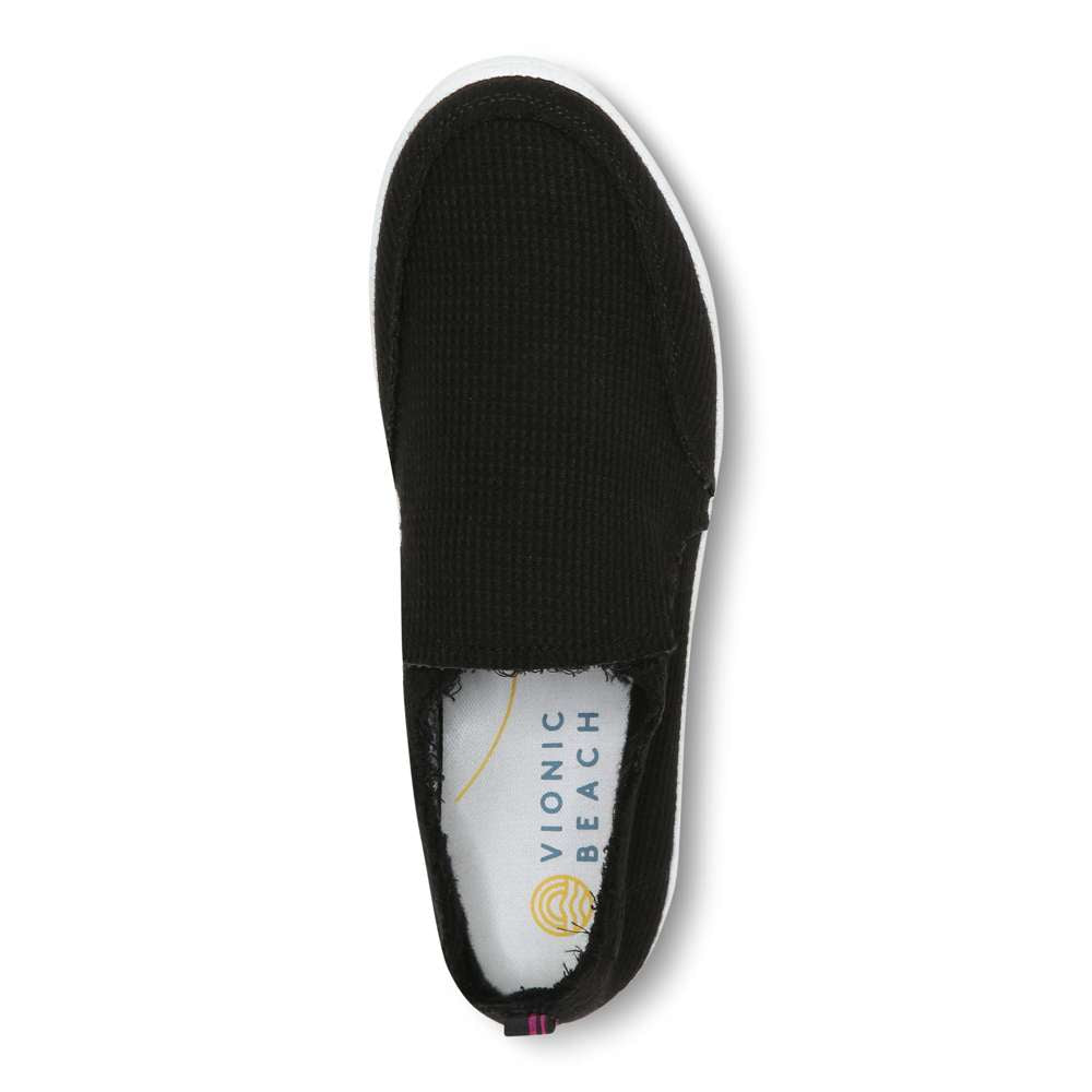 Malibu Slip-On Sneaker - Black Waffle Knit