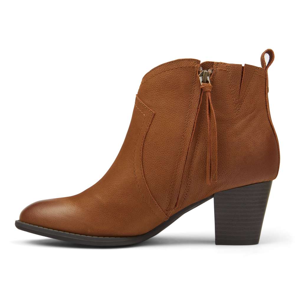 Raina Heeled Ankle Boot - Brown