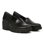 Willa Wedge - Black Leather