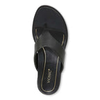 Agave Toe Post Sandal - Black Leather
