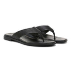 Agave Toe Post Sandal - Black Leather