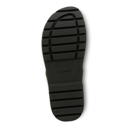 Alondra Platform Lug Sandal - Black Leather