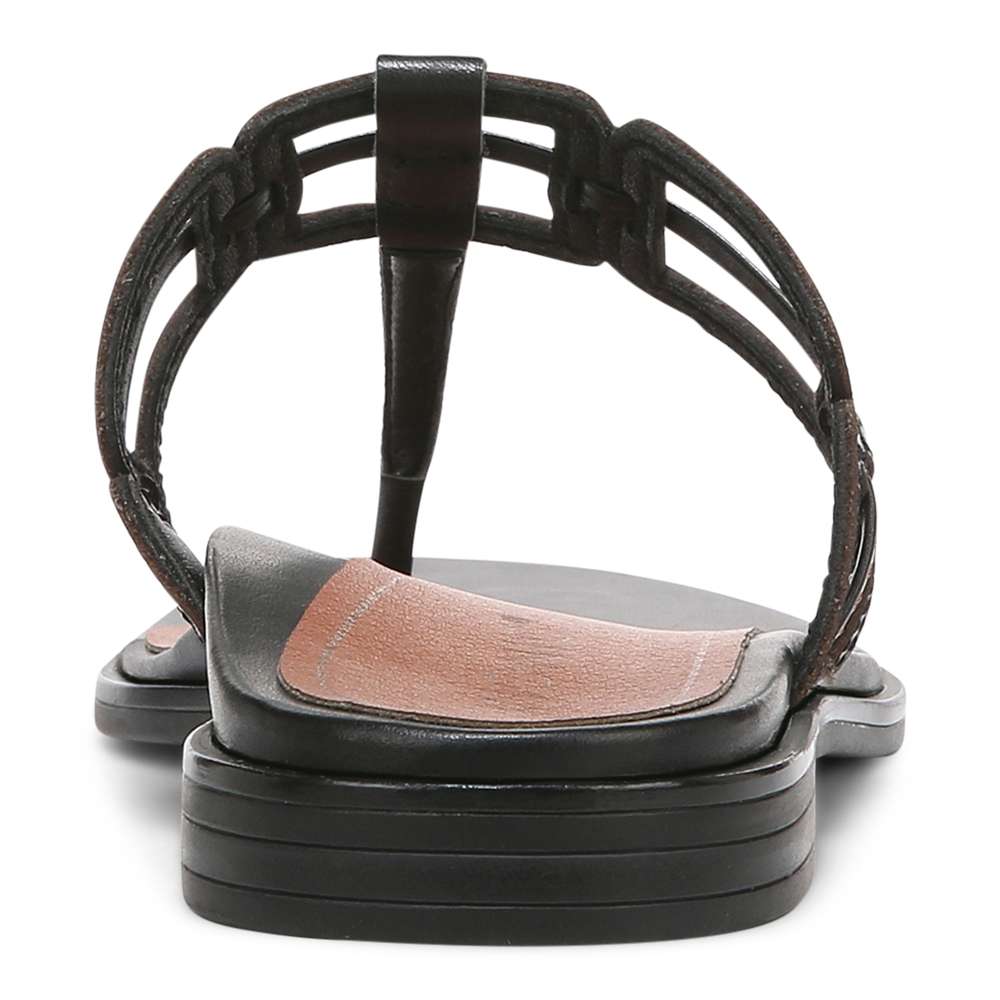 Alvana Toe Post Sandal - Black Leather
