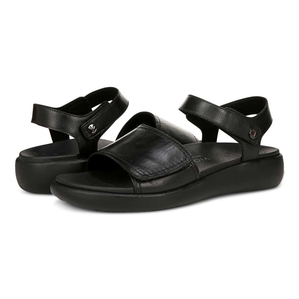 Awaken Recovery Sandal - Black Leather