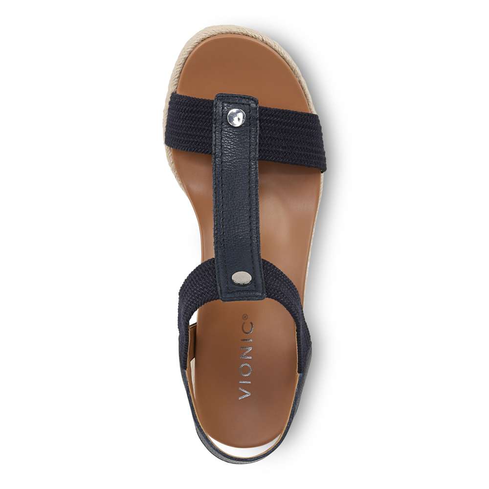 Calera Wedge - Navy Leather