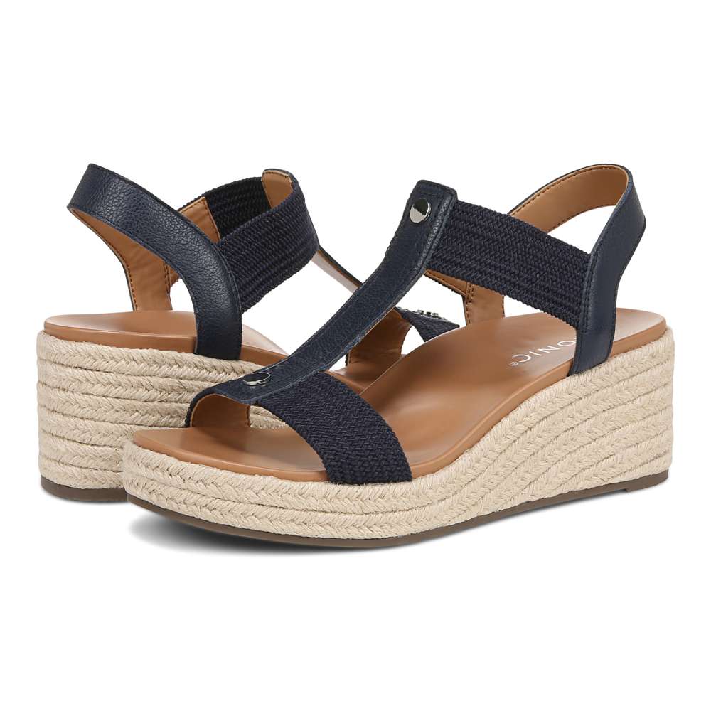 Calera Wedge - Navy Leather