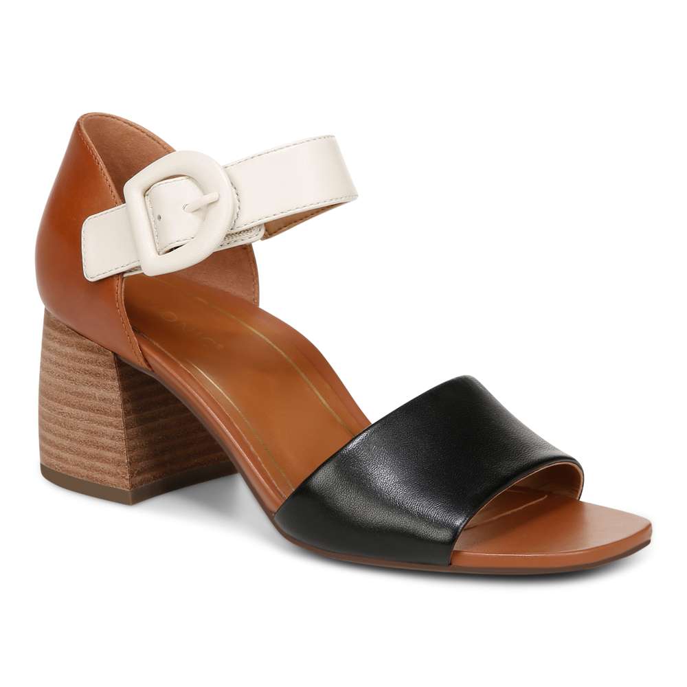 Chardonnay Heeled Sandal - Tan/Black/Cream