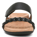 Jeanne Slide Sandal - Black Leather