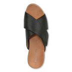 Leticia Wedge Sandal - Black Leather