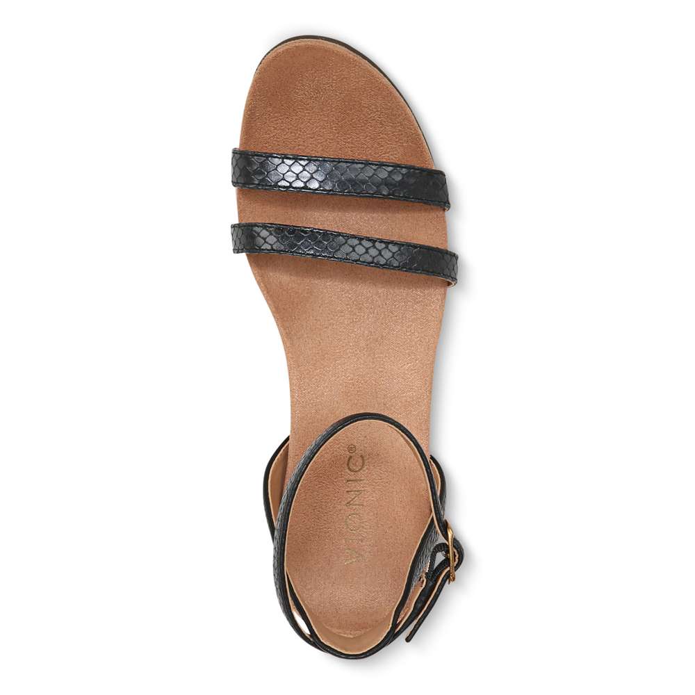 Orlanda Wedge Sandal - Black Pearl Snake