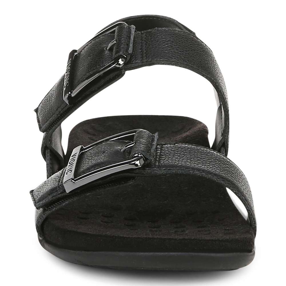 Reese Backstrap Sandal - Black Tumbled Leather