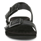 Reese Backstrap Sandal - Black Tumbled Leather