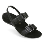 Reese Backstrap Sandal - Black Tumbled Leather
