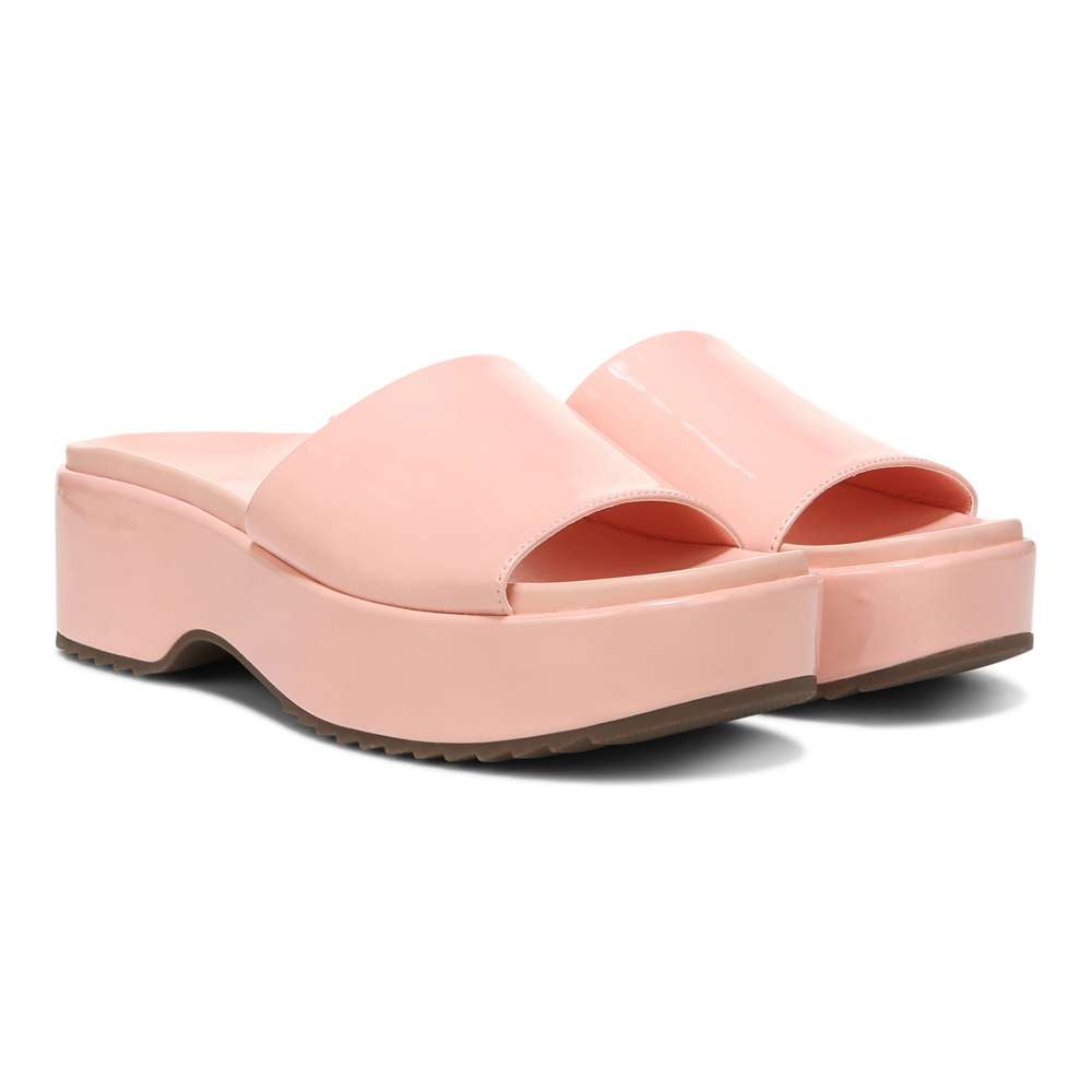 Trista Flatform Slide - Roze Patent