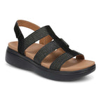 Sabrina Flatform Sandal - Black Suede