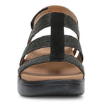 Sabrina Flatform Sandal - Black Suede
