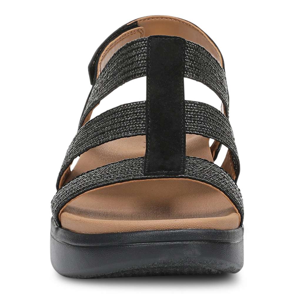 Sabrina Flatform Sandal - Black Suede