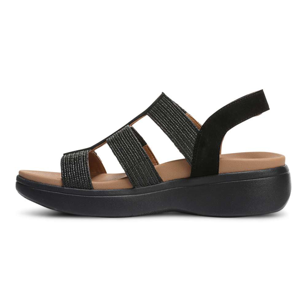 Sabrina Flatform Sandal - Black Suede