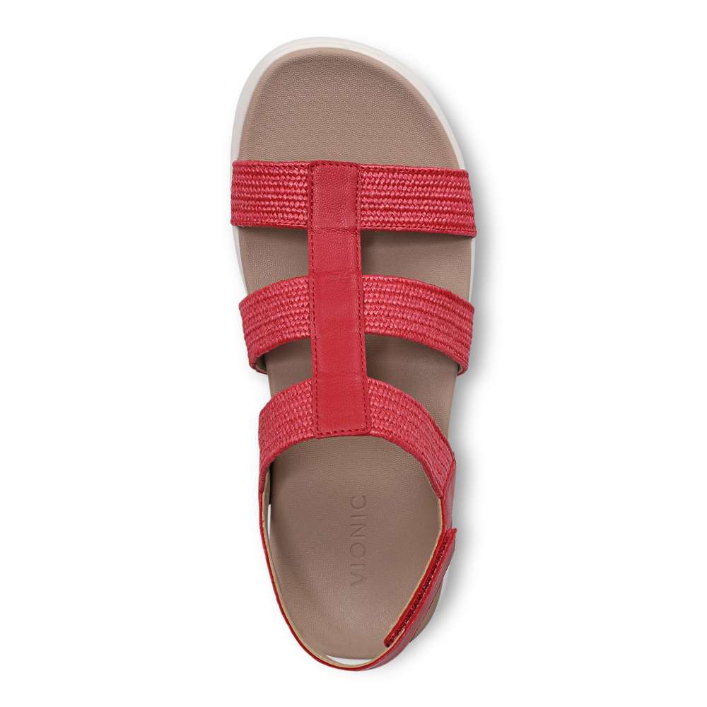 Sabrina Flatform Sandal - Varsity Red Leather