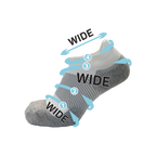 Wide No Show Wellness Performance Sock (WP4+) - White
